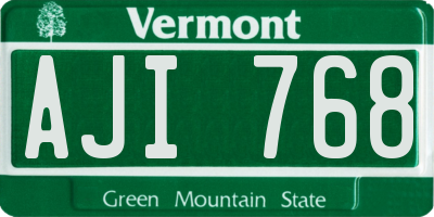 VT license plate AJI768