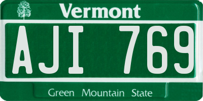 VT license plate AJI769