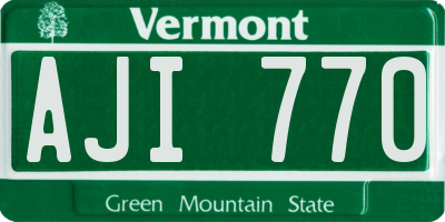 VT license plate AJI770