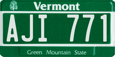 VT license plate AJI771