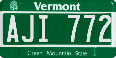 VT license plate AJI772