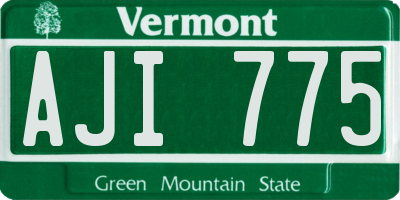 VT license plate AJI775