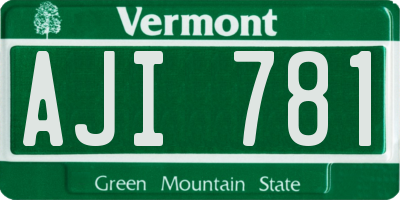 VT license plate AJI781