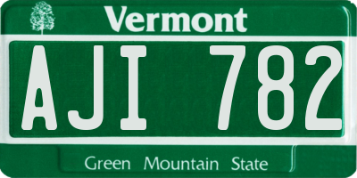 VT license plate AJI782