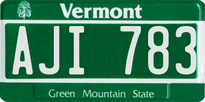 VT license plate AJI783
