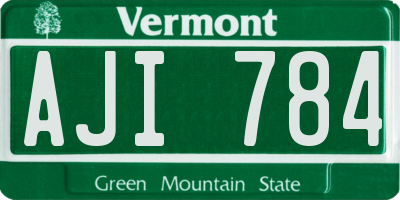 VT license plate AJI784