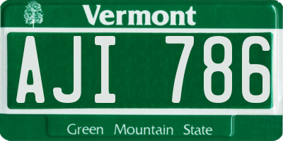 VT license plate AJI786