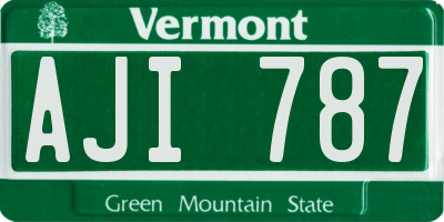 VT license plate AJI787