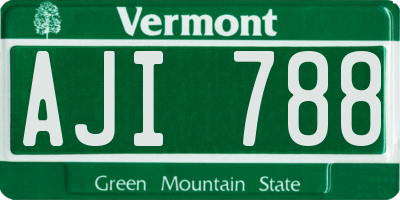 VT license plate AJI788