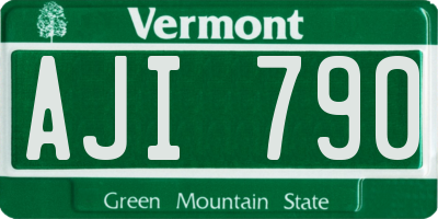 VT license plate AJI790