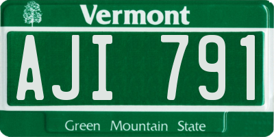 VT license plate AJI791