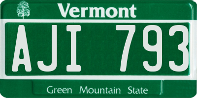 VT license plate AJI793