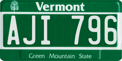 VT license plate AJI796