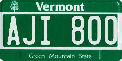 VT license plate AJI800