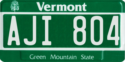 VT license plate AJI804