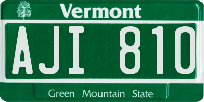 VT license plate AJI810