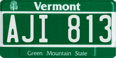 VT license plate AJI813