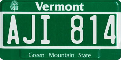 VT license plate AJI814