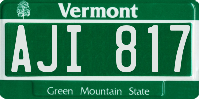VT license plate AJI817