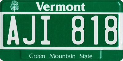 VT license plate AJI818
