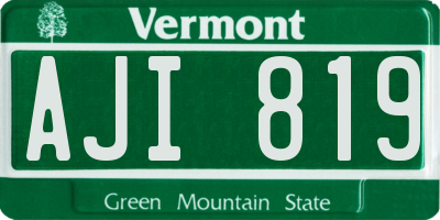VT license plate AJI819