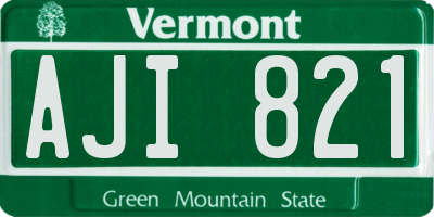 VT license plate AJI821