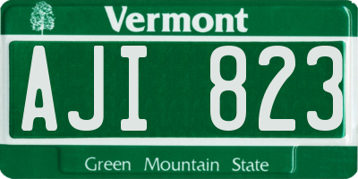 VT license plate AJI823