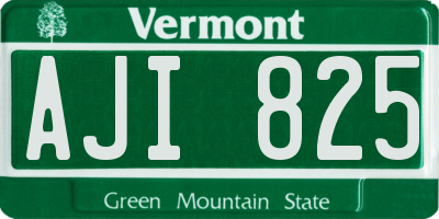 VT license plate AJI825