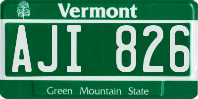 VT license plate AJI826