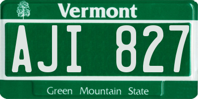 VT license plate AJI827