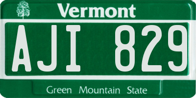 VT license plate AJI829