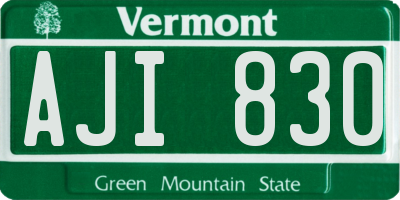 VT license plate AJI830