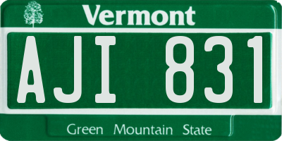 VT license plate AJI831