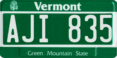 VT license plate AJI835