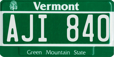 VT license plate AJI840