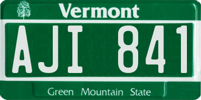 VT license plate AJI841
