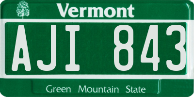 VT license plate AJI843
