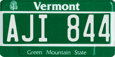 VT license plate AJI844