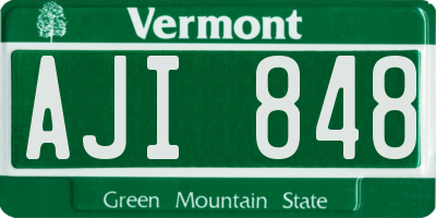 VT license plate AJI848