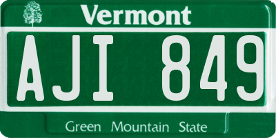 VT license plate AJI849