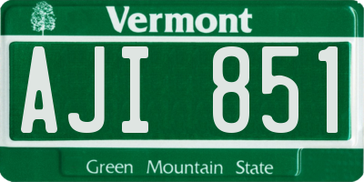 VT license plate AJI851