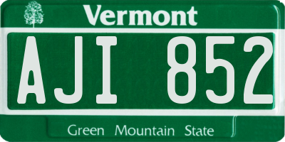 VT license plate AJI852