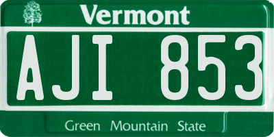 VT license plate AJI853