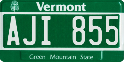 VT license plate AJI855