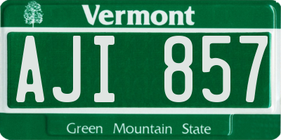 VT license plate AJI857