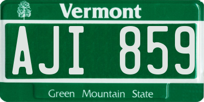 VT license plate AJI859