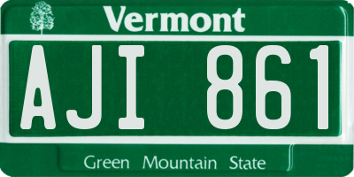 VT license plate AJI861