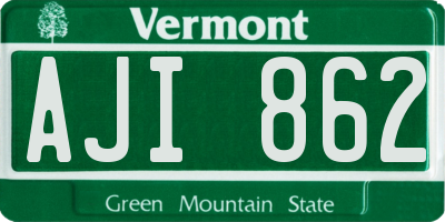 VT license plate AJI862