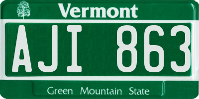 VT license plate AJI863