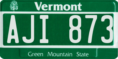 VT license plate AJI873